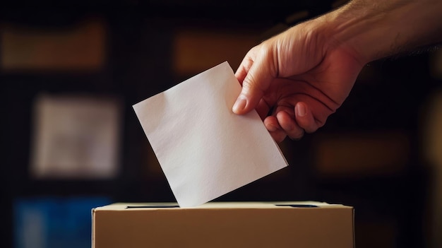 Hand Dropping A Ballot Into A Voting Box Democracy Election Vote