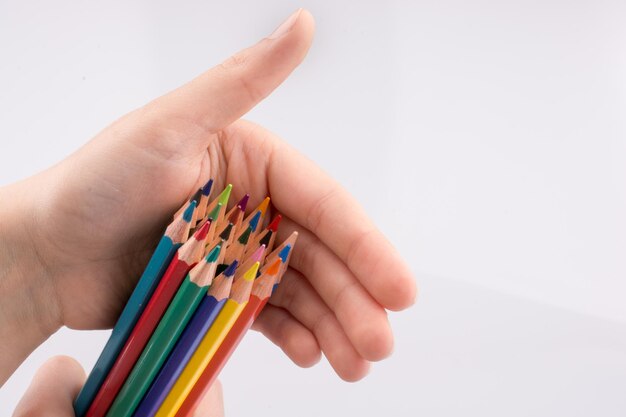 Hand holdin pencils