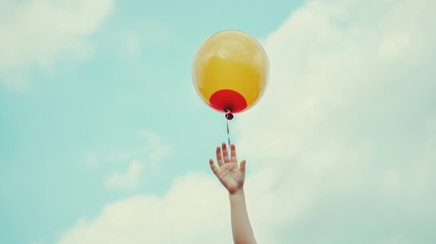 Photo hand holding a balloon