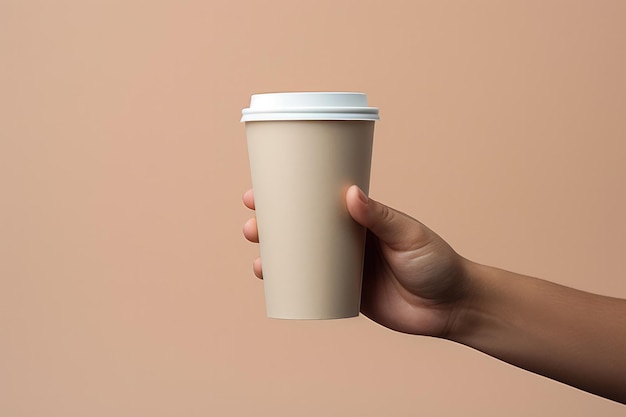 Hand Holding Blank Coffee Cup Template Illustration