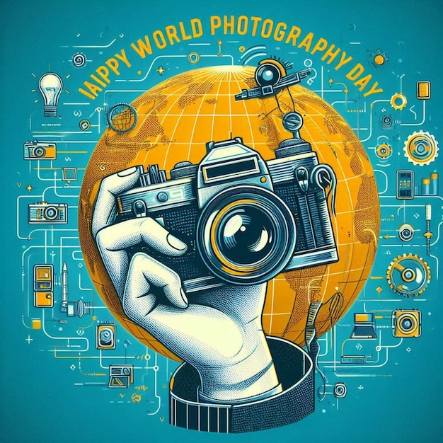 a hand holding a camera that says world photography on it