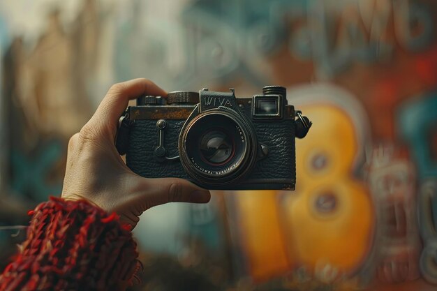 a hand holding a camera that says world photography