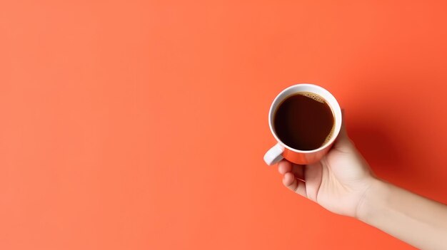 Hand holding a cup of coffee