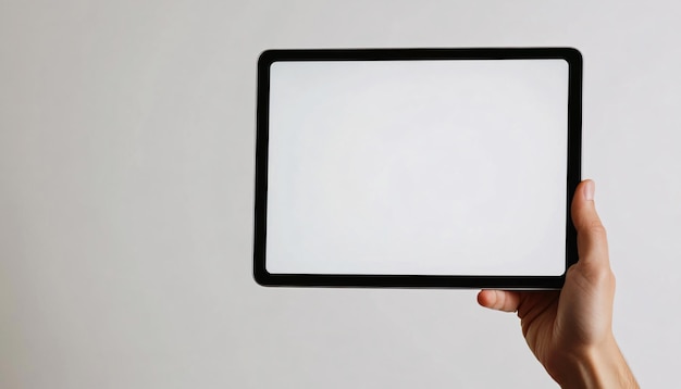 Hand Holding the device with Blank Screen for Device Mockup