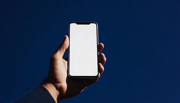 Hand Holding the device with Blank Screen for Device Mockup