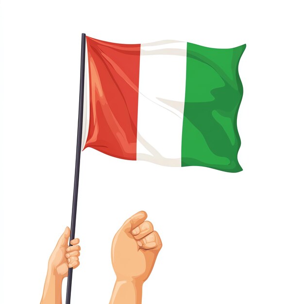 Photo hand holding flag of italy