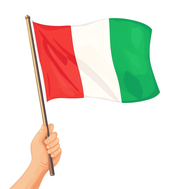 Photo hand holding flag of italy