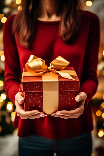 hand holding a gift box