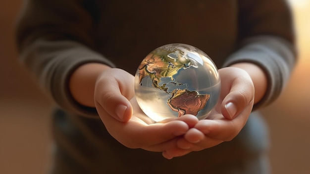 hand holding the globe