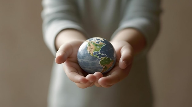 hand holding the globe