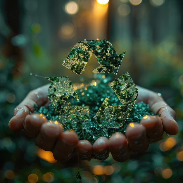 a hand holding a green leaf with the word  emerald  on it