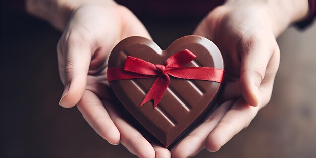 hand holding heart shaped cakes and chocolate cookies