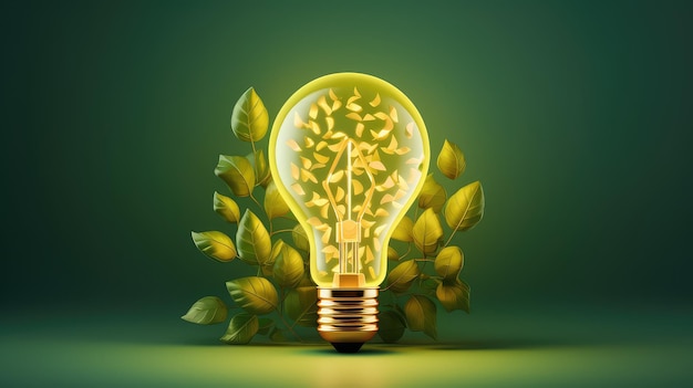 Hand Holding Light Bulb Against Nature on Green Leaf Symbolizing Energy Sources