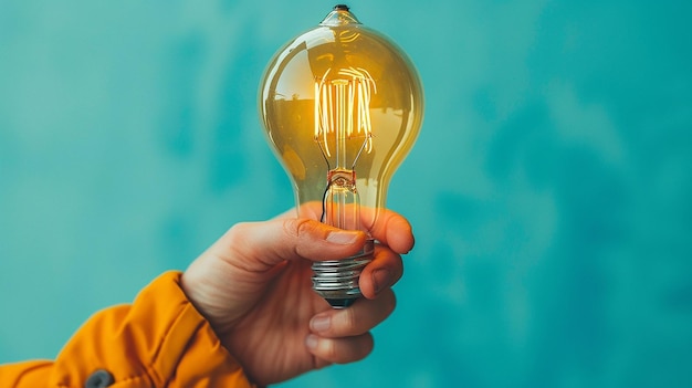 Hand Holding a Light Bulb