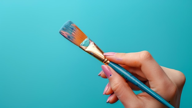 Hand Holding a Paintbrush