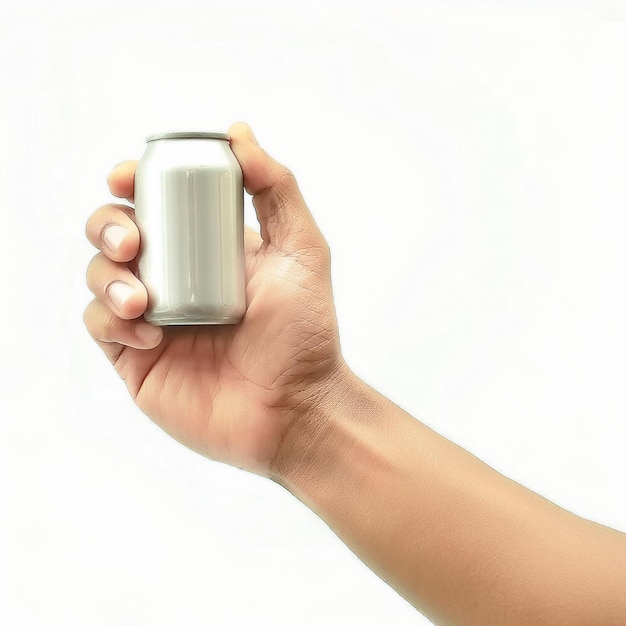 Hand holding something on white isolated background