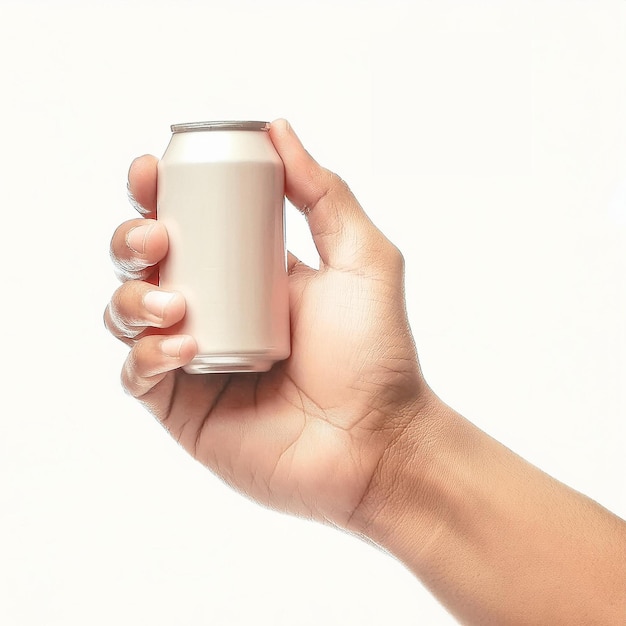 Hand holding something on white isolated background