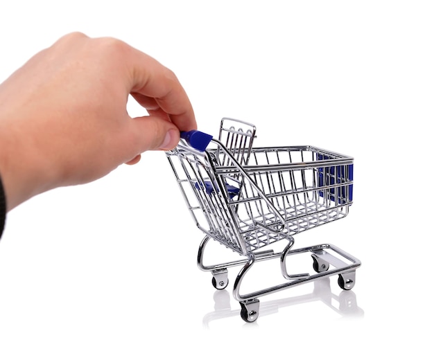 Hand holding trolley