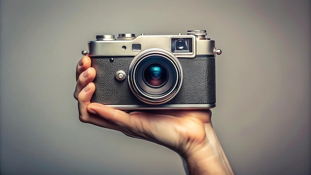 hand holding vintage camera