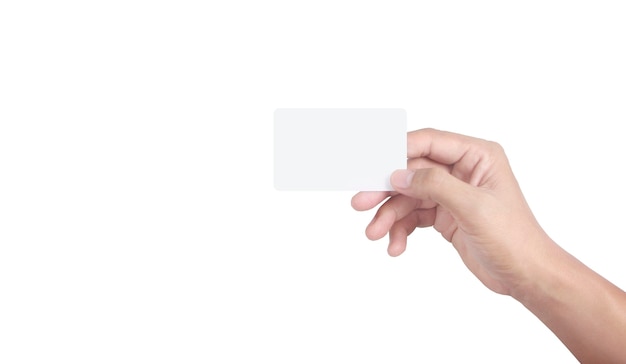 Hand holding virtual card showing with your