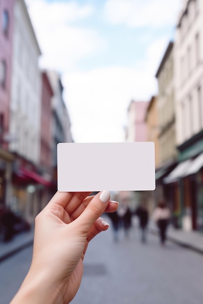 a hand holding a white card that says a on it