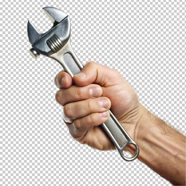 Photo hand holding a wrench