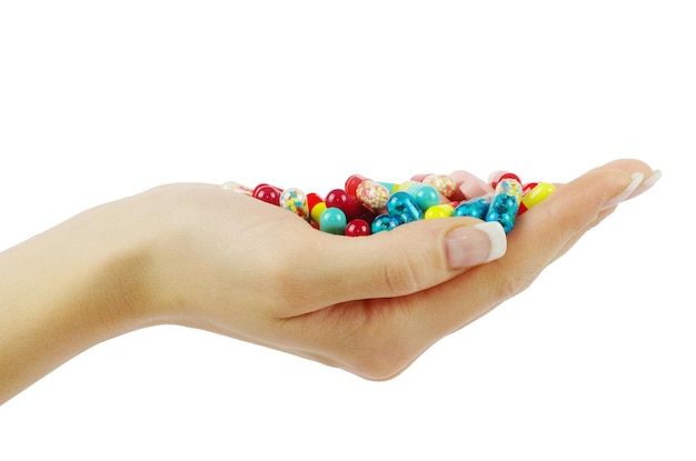 Hand holds pills