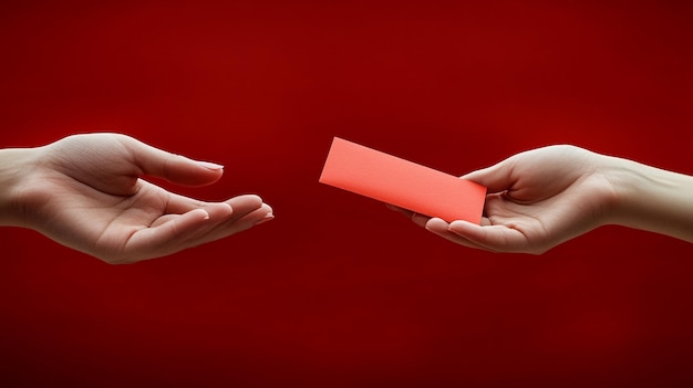 Photo hand holds a red envelope symbolizing prosperity and good luck for chinese new year the envelopes