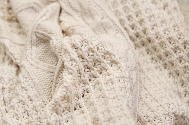 Hand made cable-knit sweater sweater close up