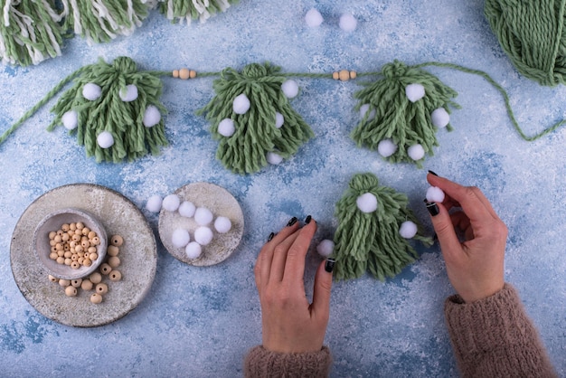 Hand made Christmas boho style garland