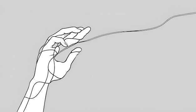 Photo hand oneline continuous single line art