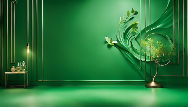 Hand painted abstract green background