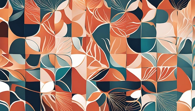 Hand painted abstract painting pattern design