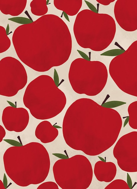 Hand-painted apple pattern