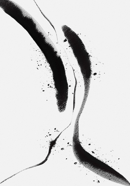 Hand Painted Black and White Minimalist Ink Line Art Aesthetic Lines Modern Abstract BW Art