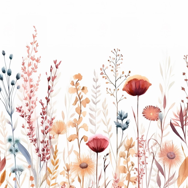 hand painted fresh flowers background