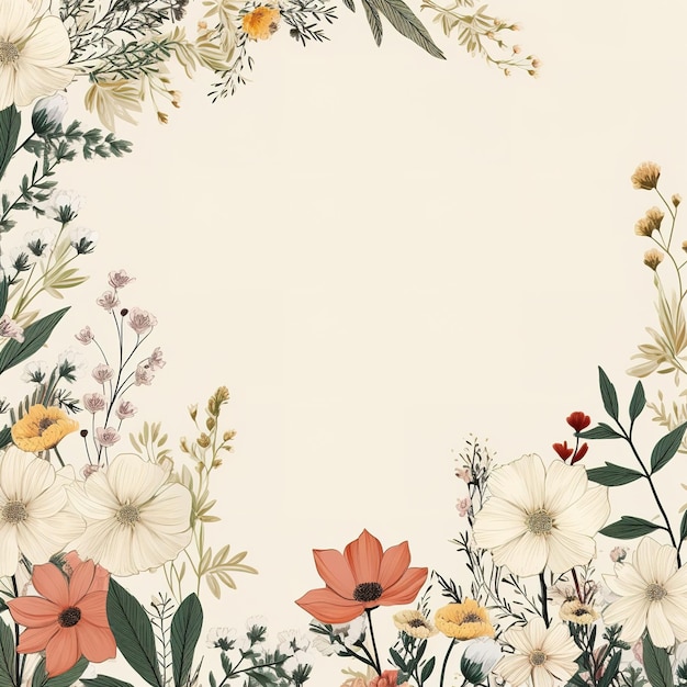 hand painted fresh flowers background