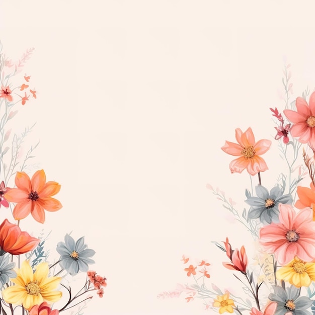 hand painted fresh flowers background