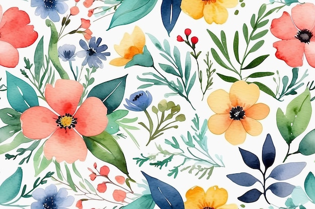 Hand painted watercolor flowers collection