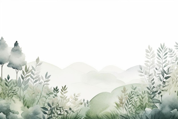 Photo hand painted watercolor nature image background