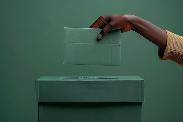 Hand of Person with Dark Skin Casting a Ballot