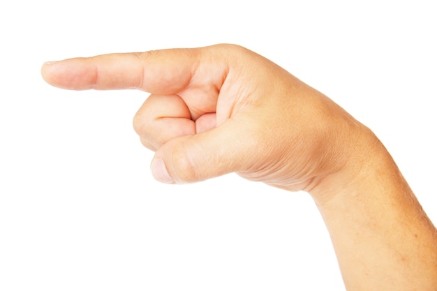 Hand poiting symbol isolated on white background