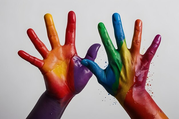 Hand prints with LGBTQ themes