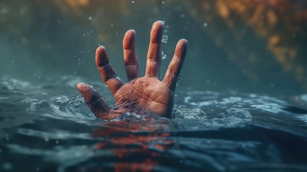 A hand seeking help in the water desperate to continue Generative AI