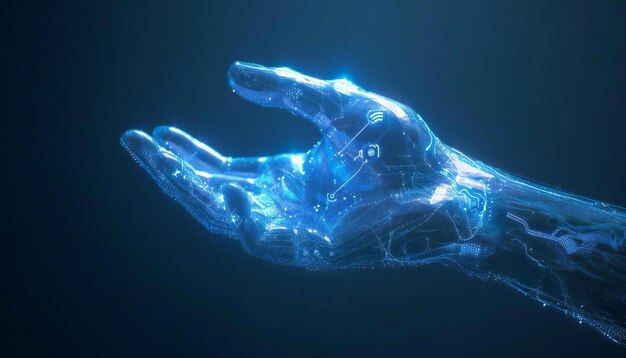 A hand that consists of neural connections artificial intelligence