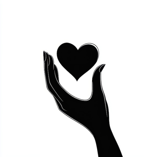 Photo a hand that has a heart on it