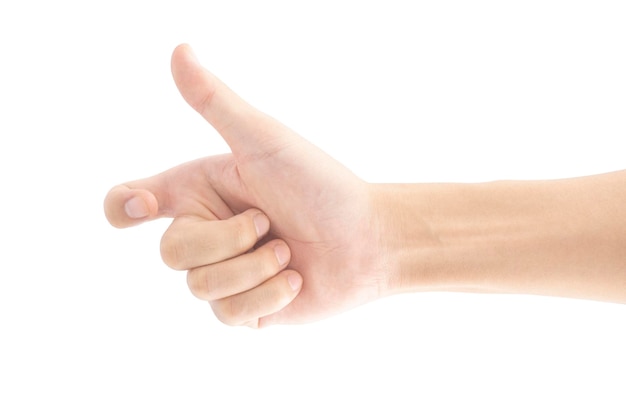 A hand that is holding something, Isolated on white background, Clipping path Included.