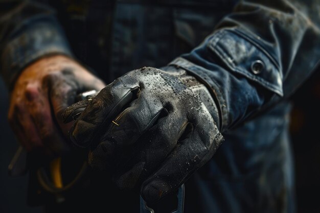 Photo hand and tools of the technician