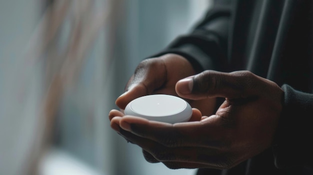 A hand touching a futuristic biometric security interface with fingerprint identification