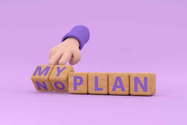 Hand turns a dice and changes the expression myplan to noplan